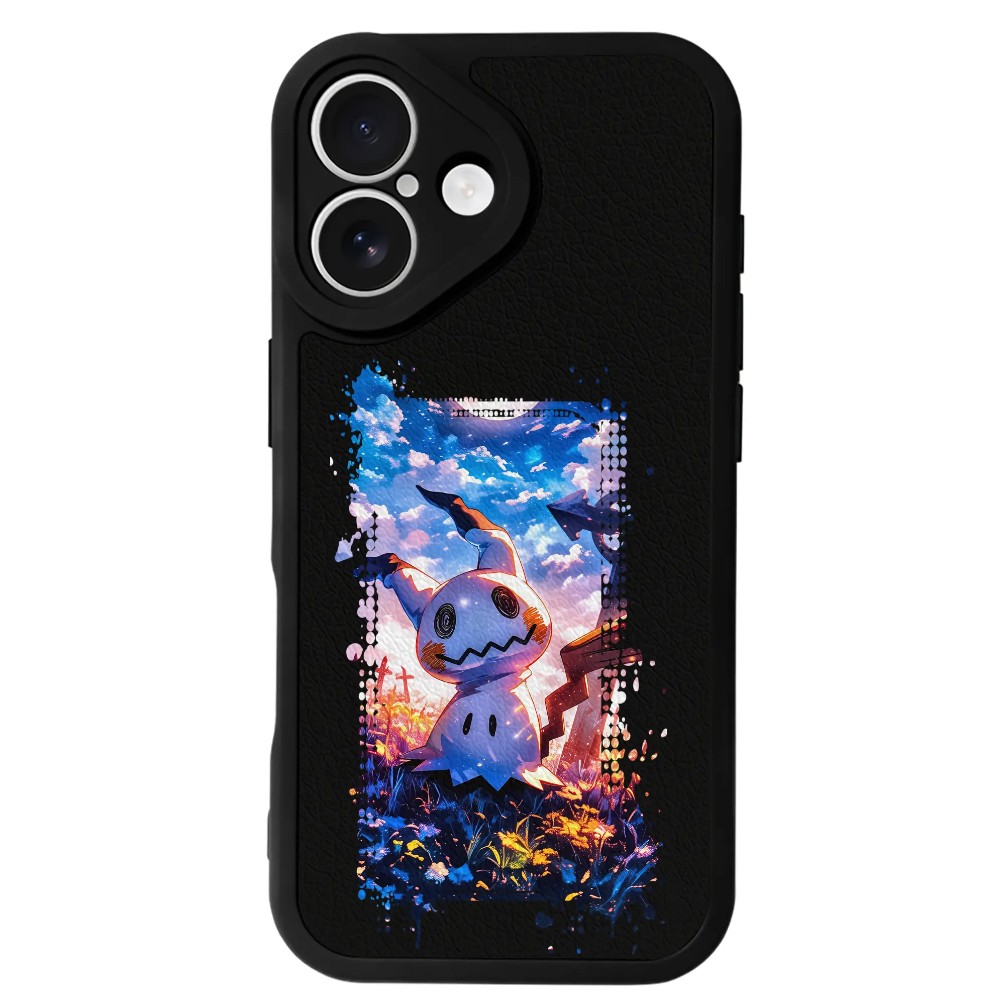 ポケモン グッズ,ミミッキュ - IPhone 16シリーズ対応 ・ シリコンスマホケース ・ レザー調 ・ 高精度フィット ・ 耐衝撃 ・ ワイヤレス充電対応 ・ 精密カット